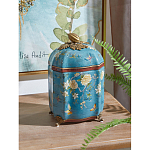 Ваза голубая с крышкой и цветочным узором Genuine Chinese Classics варинант исполнения - 2 | Loft Concept в Москве