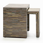 Комплект приставных столиков Stripes Set of tables Beige варинант исполнения - 1 | Loft Concept в Москве
