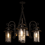 Уличная подвесная люстра с 4-мя цилиндрическими плафонами на цепях Elysian Lanterns варинант исполнения - 2 | Loft Concept в Москве