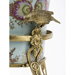 Ваза из голубого фарфора с рисунком птиц и цветов и декоративными элементами Blue Garden варинант исполнения - 4 | Loft Concept в Москве