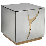 Столик журнальный зеркальный с золотым декором Gold Painted Mirror Table варинант исполнения - 1 | Loft Concept в Москве