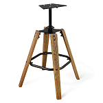 Барный стул со спинкой на 4-х коричневых ножках Бежевый Велюр Ava Charm варинант исполнения - 4 | Loft Concept в Москве