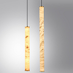 Подвесной светильник с плафоном в форме цилиндра из алебастра Cryptocrystalline Stone варинант исполнения - 3 | Loft Concept в Москве