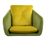 Стул с мягкой обивкой из велюра и подъемно-поворотным механизмом на колесиках Mason Green and Yellow варинант исполнения - 3 | Loft Concept в Москве