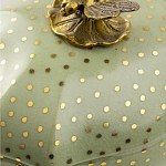 Фарфоровая шкатулка с бронзовой стрекозой Eden Garden Green варинант исполнения - 3 | Loft Concept в Москве