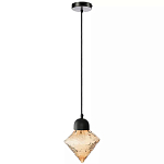 Подвесной светильник с янтарным рельефным плафоном Lamp with Frozen Glass Effect варинант исполнения - 1 | Loft Concept в Москве