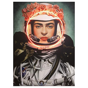 Неоновый постер Фрида Кало в Скафандре Space Girl Frida