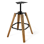 Барный стул со спинкой на 4-х коричневых ножках Черный Велюр Ava Charm варинант исполнения - 4 | Loft Concept в Москве