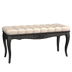 Банкетка из массива бука с бежевой обивкой из велюра Black Provence варинант исполнения - 1 | Loft Concept в Москве