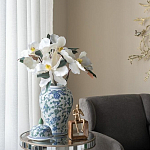 Ваза с крышкой и зелено-голубым рисунком на белом фоне 51 см Blue & White Ornament варинант исполнения - 5 | Loft Concept в Москве