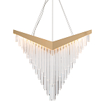 Люстра золотого цвета в форме галочки с каскадом длинных прозрачных трубок Eurofase варинант исполнения - 1 | Loft Concept в Москве