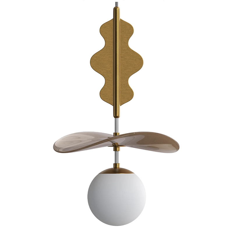 Подвес Bloomy 3 Бежевый Белый Латунь в Москве | Loft Concept 