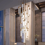 Люстра в современном стиле с 30-ю каскадными светодиодными лампами Golden LED Rain варинант исполнения - 3 | Loft Concept в Москве