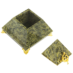 Шкатулка пирамида из натурального камня змеевик Stone Casket варинант исполнения - 2 | Loft Concept в Москве