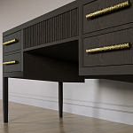 Большой Рабочий стол Primo с 5 выдвижными ящиками Темный орех варинант исполнения - 3 | Loft Concept в Москве