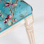 Банкетка из массива бука с цветочным принтом Turquoise Beige Chinoiserie Imperial  Garden Banquette варинант исполнения - 4 | Loft Concept в Москве