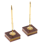 Настольный письменный набор с часами и визитницами из природного камня обсидиана Royal Present варинант исполнения - 4 | Loft Concept в Москве