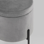Серый пуф на черных ножках SANJAY варинант исполнения - 4 | Loft Concept в Москве