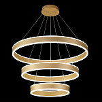 Люстра подвесная светодиодная с тремя золотистыми кольцами Ring Horizontal варинант исполнения - 2 | Loft Concept в Москве