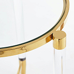 Золотой приставной столик с круглой стеклянной столешницей Weightless Table варинант исполнения - 4 | Loft Concept в Москве