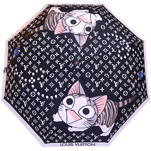 Зонт раскладной LOUIS VUITTON дизайн 007 Черный цвет