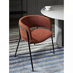 Стул полукруглый мягкий с буклированной обивкой Chair with Boucle Upholstery варинант исполнения - 2 | Loft Concept в Москве
