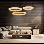 Люстра с 3-мя кольцами из натурального камня Minerals of Light варинант исполнения - 3 | Loft Concept в Москве