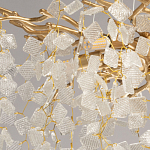 Люстра подвесная золотого цвета с декоративными ветвями и прозрачными рельефными подвесками FAIRYTREE Light варинант исполнения - 4 | Loft Concept в Москве