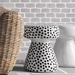 Дизайнерский журнальный стол белый в чёрный горох Gefan варинант исполнения - 1 | Loft Concept в Москве