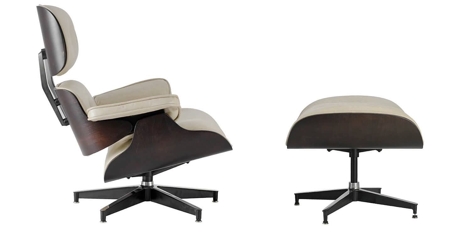 Кресло Eames Lounge Chair & Ottoman cream Кресло Eames Lounge Chair & Ottoman cream - Loft-Concept в Москве