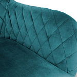 Барный стул со спинкой и подлокотниками на 4-х деревянных ножках Douglas Rhombus Бирюзовый Велюр варинант исполнения - 2 | Loft Concept в Москве