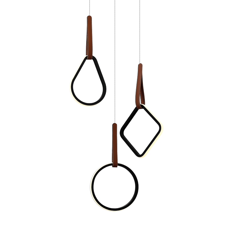 Подвесной светильник с геометрическими источниками света Geometric Architecture of Light Черный Терракотовый в Москве | Loft Concept 