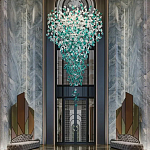 Люстра зеленая каскадная Green Light CascadeDroplet Chandelier варинант исполнения - 1 | Loft Concept в Москве