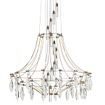 Люстра подвесная из металла с хрустальными прозрачными подвесками Quasar 81 варинант исполнения - 1 | Loft Concept в Москве