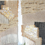 Триптих Геометрический гобелен бежевый Figurative Beige Wall Hangings варинант исполнения - 1 | Loft Concept в Москве