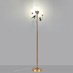 Торшер с 2-мя фигурками птиц на изогнутых прозрачных трубках Ganthea варинант исполнения - 2 | Loft Concept в Москве