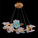 Люстра круглая на золотом каркасе с цветочным декором Miscellaneous herbs варинант исполнения - 1 | Loft Concept в Москве