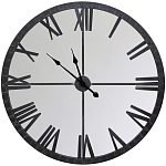 Часы настенные зеркальные с чёрным металлическим циферблатом Mirror Tower Clock варинант исполнения - 1 | Loft Concept в Москве