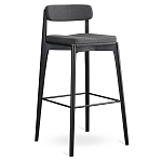 Барный стул из массива ясеня с обивкой из рогожки Elegant Ash Shape варинант исполнения - 2 | Loft Concept в Москве