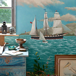 Обои ручная роспись Nantucket Crossing Brandt colourway on scenic paper варинант исполнения - 2 | Loft Concept в Москве