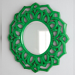 Зеркало круглое в ажурной зеленой раме Green Floral Pattern варинант исполнения - 2 | Loft Concept в Москве
