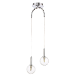 Подвесной светильник с 2-мя рельефными прозрачными плафонами из стекла и основанием цвета Хром Perforated Glass Bubbles варинант исполнения - 1 | Loft Concept в Москве