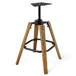 Барный стул со спинкой и подлокотниками на 4-х деревянных ножках Douglas Rhombus Коричневый Велюр варинант исполнения - 5 | Loft Concept в Москве