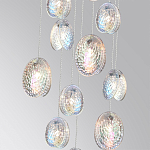 Люстра каскадная с 11-ю круглыми плафонами из рельефного стекла Disc Light варинант исполнения - 3 | Loft Concept в Москве