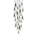 Люстра каскадная с 24-мя рельефными прозрачными плафонами в форме лепестков Glass Pod  варинант исполнения - 1 | Loft Concept в Москве