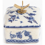 Фарфоровая шкатулка с бронзовой стрекозой Blue and White варинант исполнения - 5 | Loft Concept в Москве