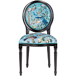 Стул из массива бука бирюзовый с изображением птиц в саду Turquoise Chinoiserie Bird Chair варинант исполнения - 1 | Loft Concept в Москве