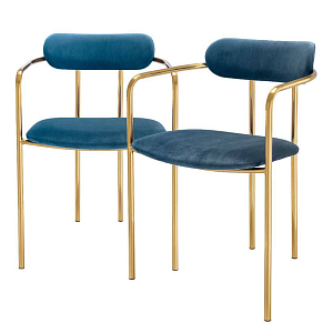 Комплект из двух стульев Eichholtz Dining Chair Singer set of 2 blue