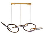 Люстра подвесная золотая в форме изогнутых колец Curved Rings варинант исполнения - 1 | Loft Concept в Москве