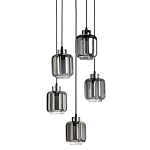 Люстра с 5-ю плафонами серого цвета Smoked Prism варинант исполнения - 1 | Loft Concept в Москве